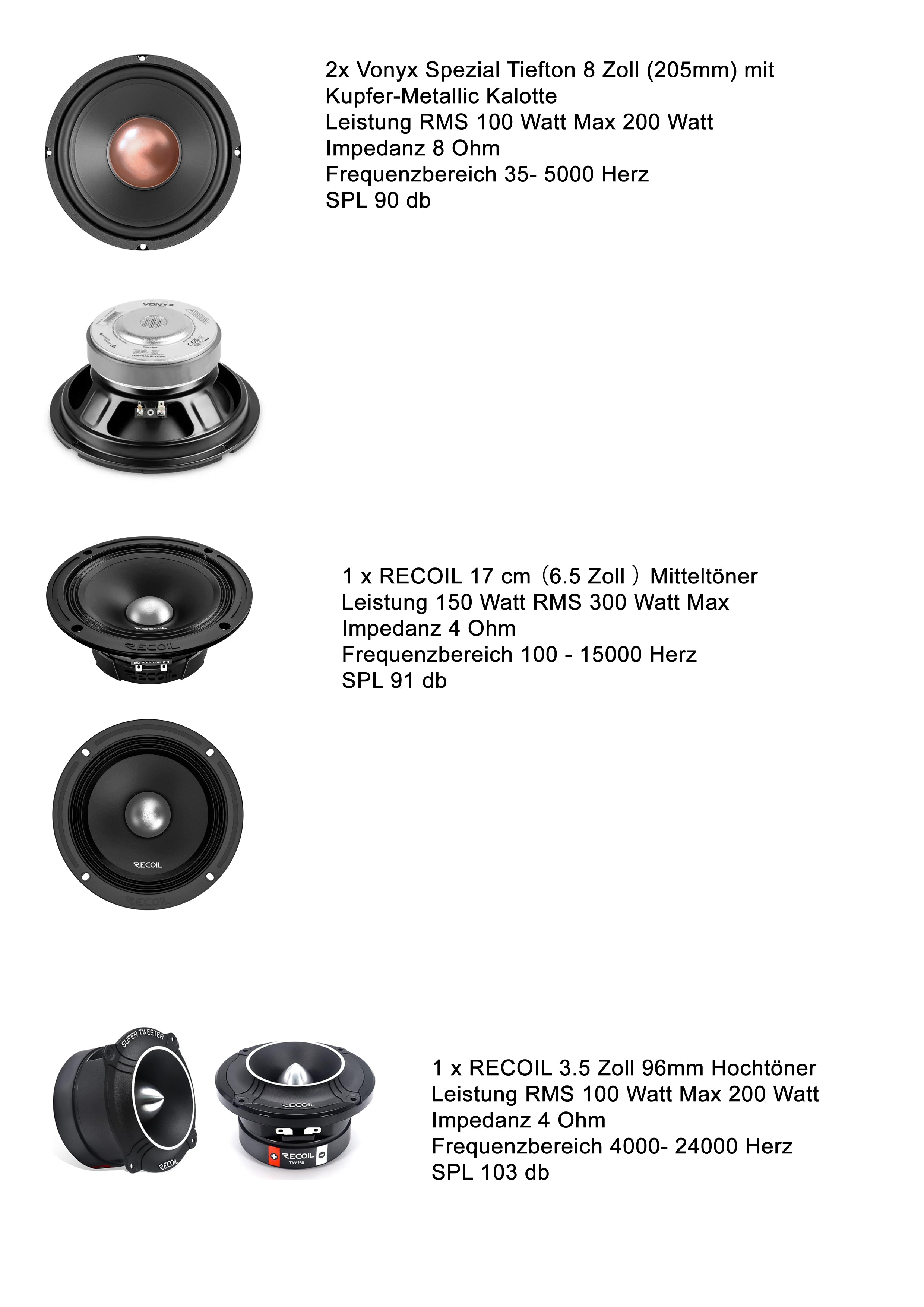 DIY Lautsprecher Chassi-Set für den Deluxe Standlautsprecher Gehäuse Bausatz! 1-2 Wochen Lieferzeit!