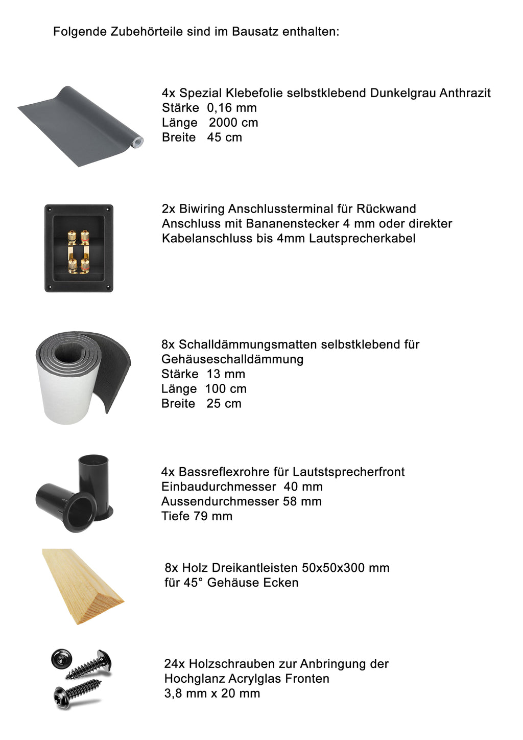 DIY Audio High End Lautsprecher Gehäuse Bausatz für 1 Paar Design HiFi Lautsprecher