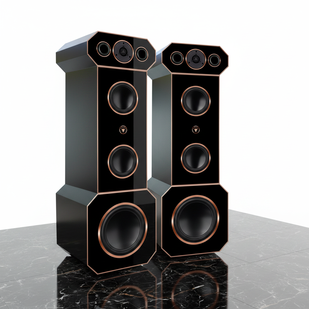 High Power Design Hi-Fi Floorstanding Loudspeakers 210 Watts RMS 8 Ohms
