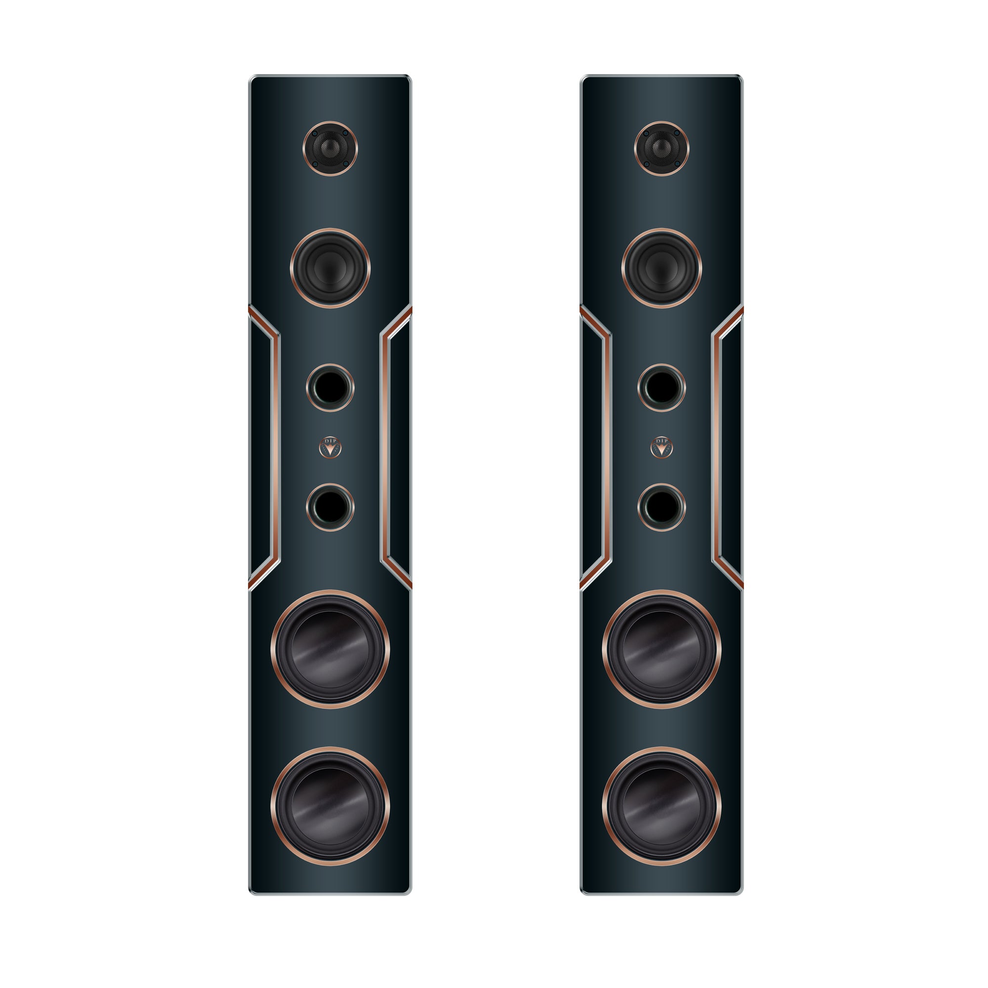 High-Quality Hi-Fi Design Floorstanding Loudspeakers 120 Watts RMS 8 Ohm/Speaker