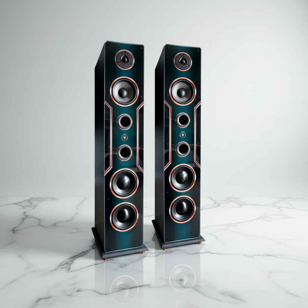 Immediately Available! High-Quality Hi-Fi Floor-Standing Loudspeakers 150 Watts RMS 8 Ohm/Box DJP Design Boxes Deluxe Edition