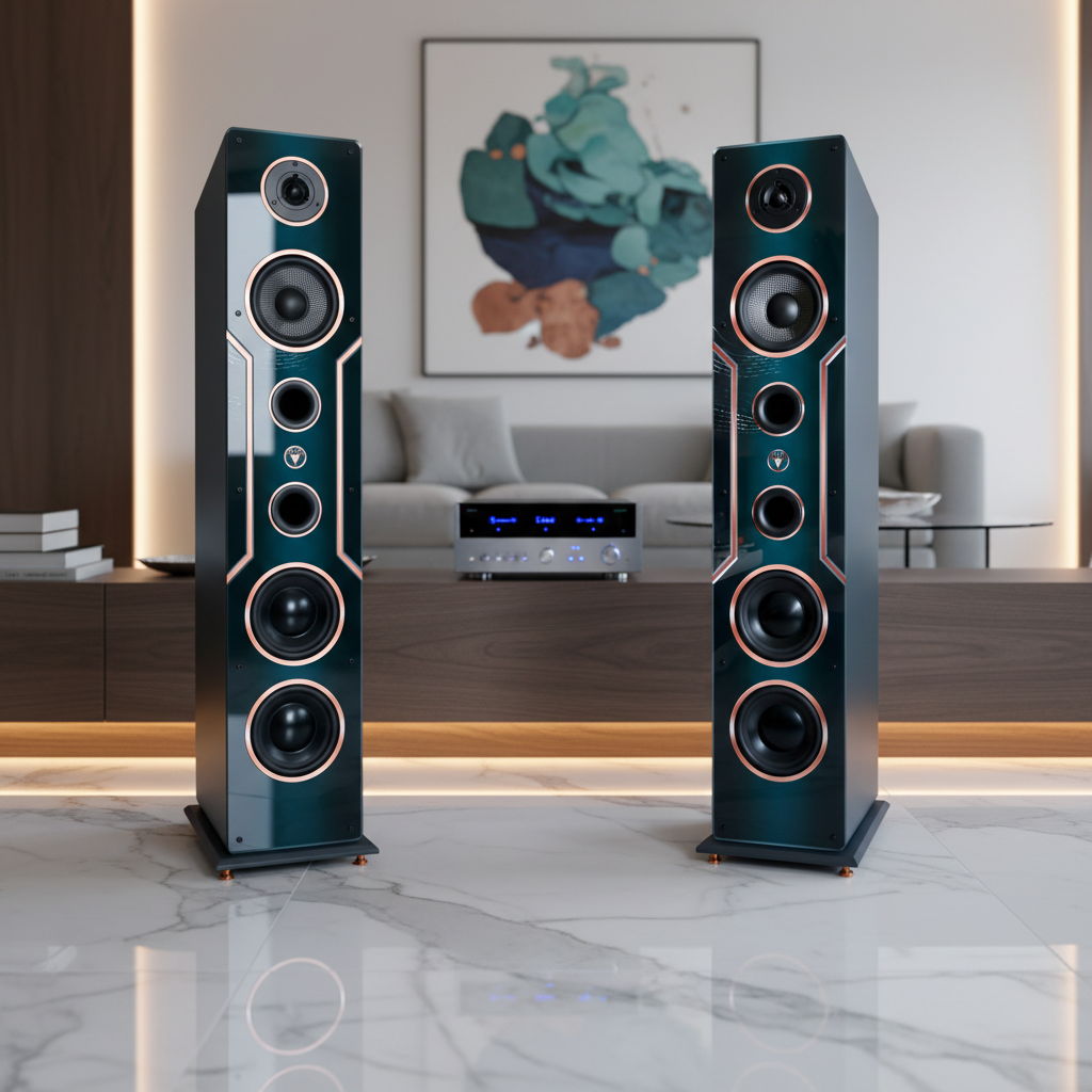 Immediately Available! High-Quality Hi-Fi Floor-Standing Loudspeakers 150 Watts RMS 8 Ohm/Box DJP Design Boxes Deluxe Edition
