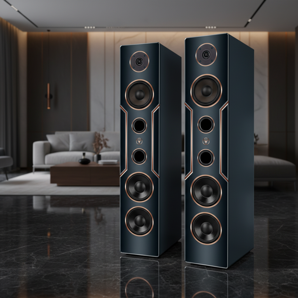 Hochwertige Hi-Fi Design Standlautsprecher 120 Watt RMS 8 Ohm/Box