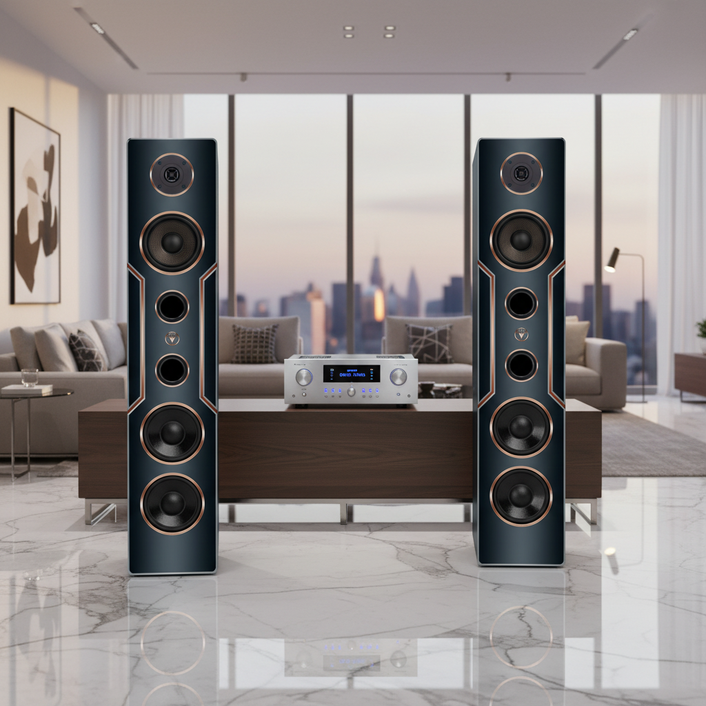 Hochwertige Hi-Fi Design Standlautsprecher 120 Watt RMS 8 Ohm/Box