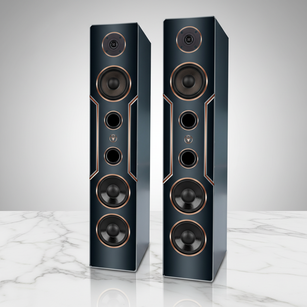 Hochwertige Hi-Fi Design Standlautsprecher 120 Watt RMS 8 Ohm/Box