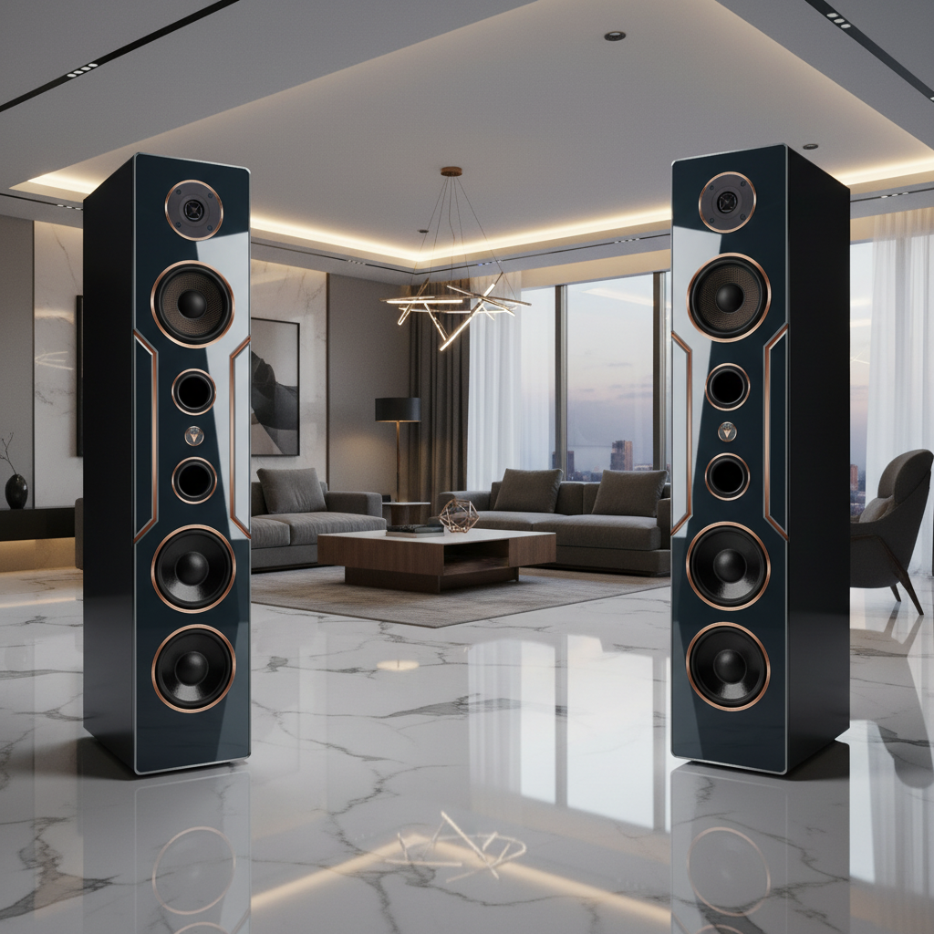 Hochwertige Hi-Fi Design Standlautsprecher 120 Watt RMS 8 Ohm/Box
