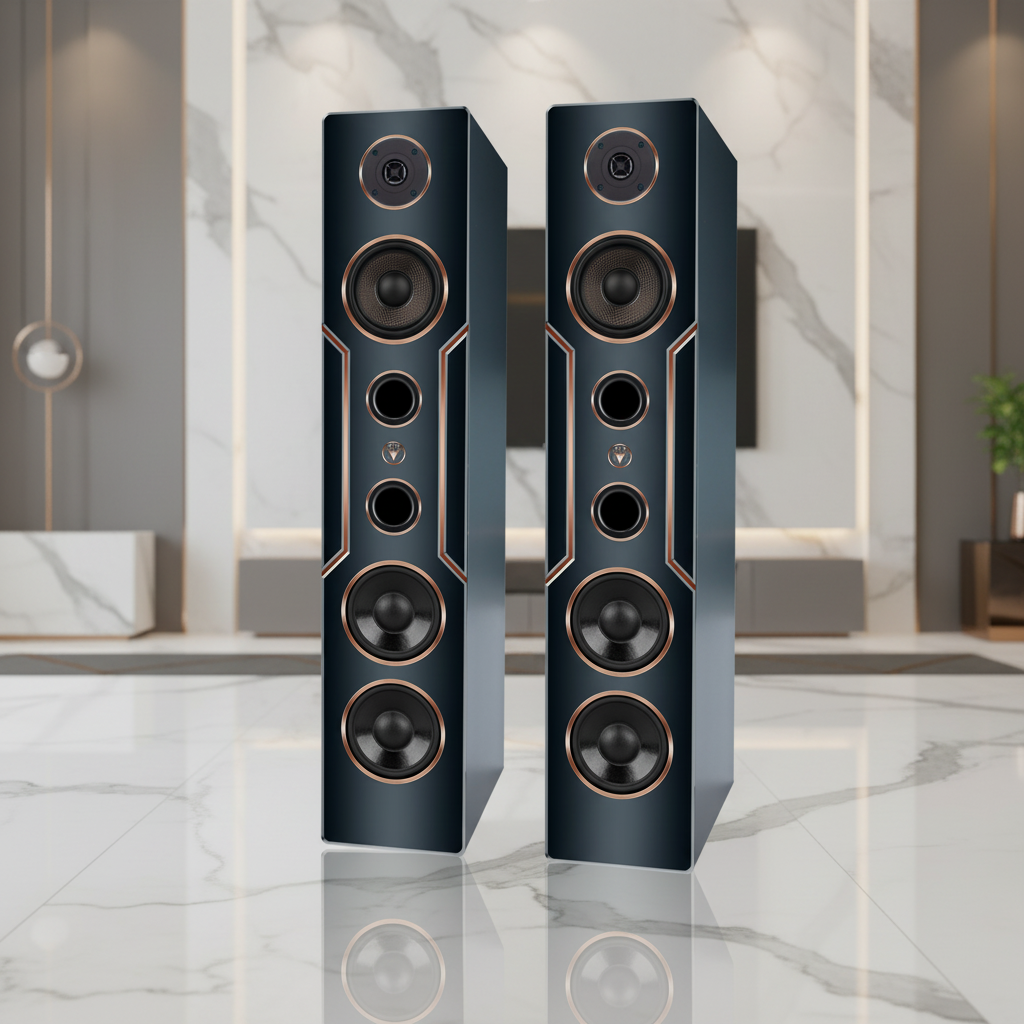 Altavoces de columna de diseño de alta fidelidad, 120 W RMS, 8 ohmios/caja
