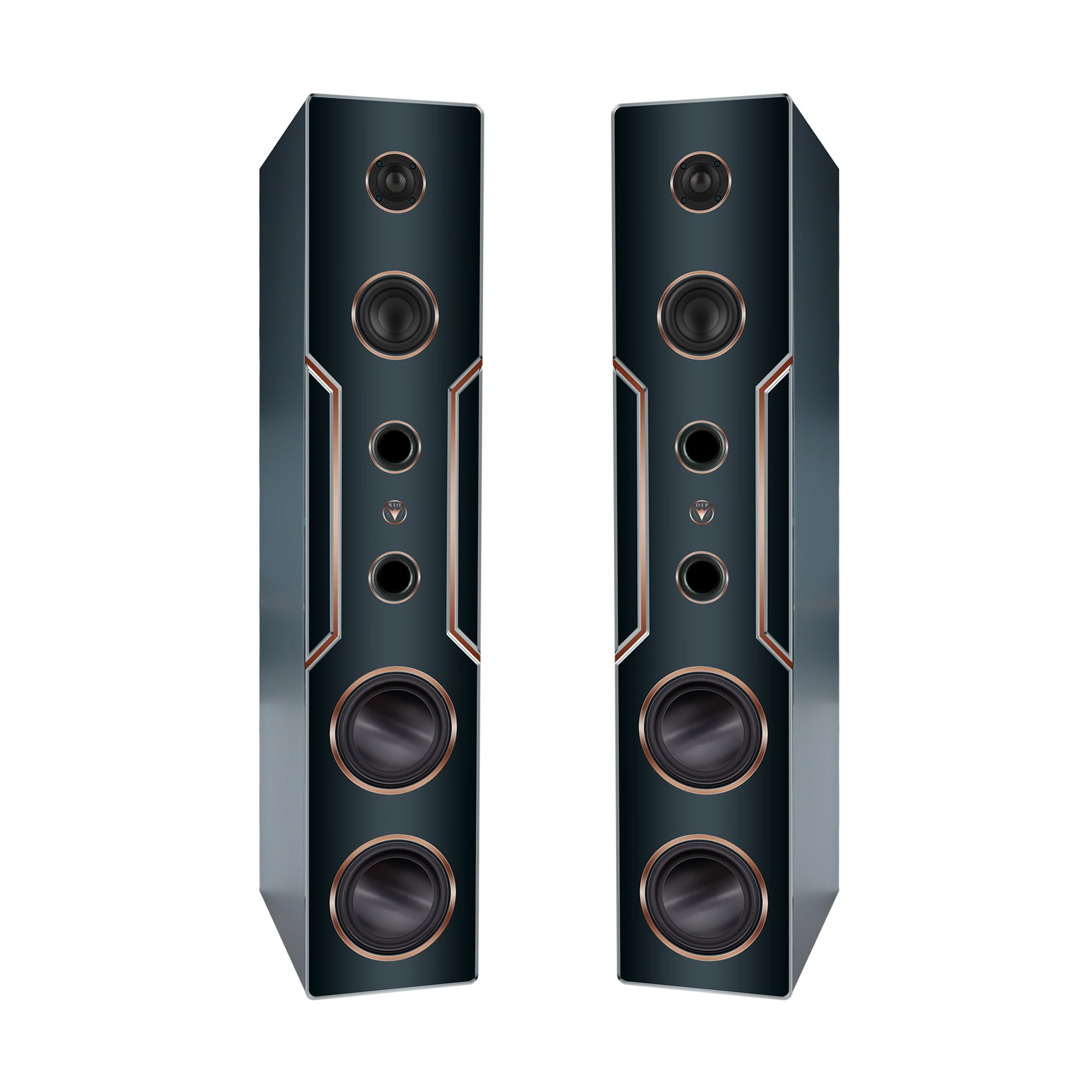 High-Quality Hi-Fi Design Floorstanding Loudspeakers 120 Watts RMS 8 Ohm/Speaker