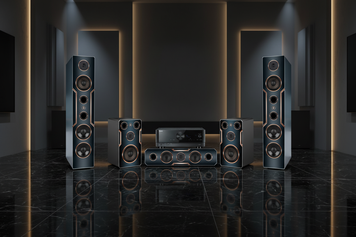 DJP Design Boxen 5.2 Surround Soundsystem Deluxe Edition inklusive Yamaha RX-V4A AV-Receiver