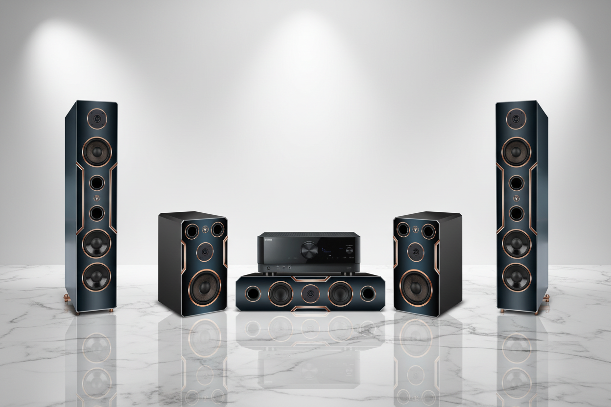 DJP Design Boxen 5.2 Surround Soundsystem Deluxe Edition inklusive Yamaha RX-V4A AV-Receiver