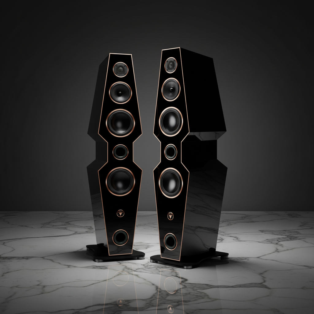 High-Quality Hi-Fi Design Floorstanding Speakers 150 Watt RMS 8 Ohm/Box