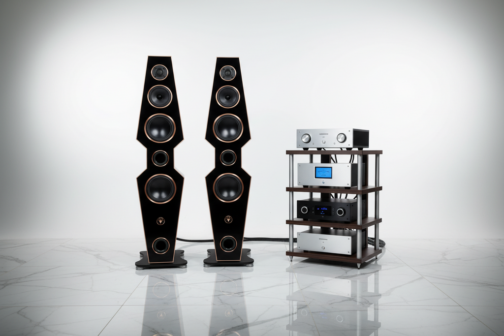High-Quality Design Hi-Fi Floorstanding Loudspeakers 150 Watts RMS 8 Ohm/Speaker Diamond Edition