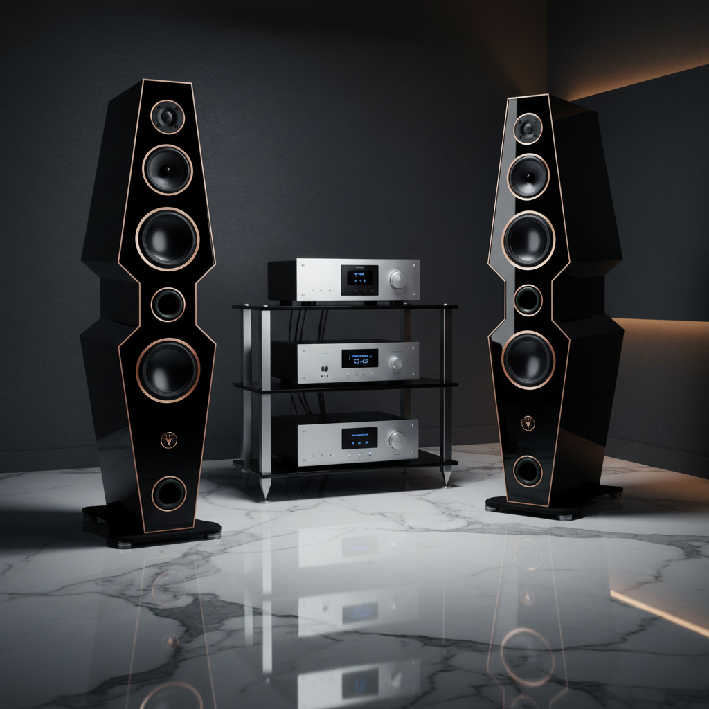 High-Quality Hi-Fi Design Floorstanding Speakers 150 Watt RMS 8 Ohm/Box
