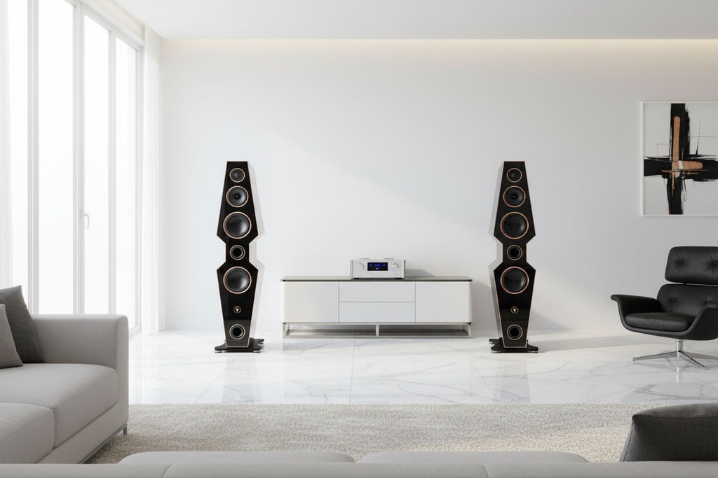 High-Quality Hi-Fi Design Floorstanding Speakers 150 Watt RMS 8 Ohm/Box