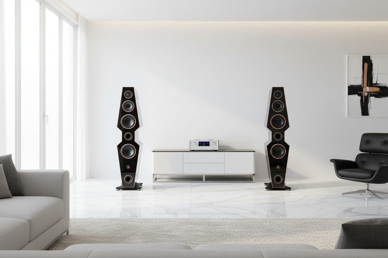 High-Quality Hi-Fi Design Floorstanding Speakers 150 Watt RMS 8 Ohm/Box