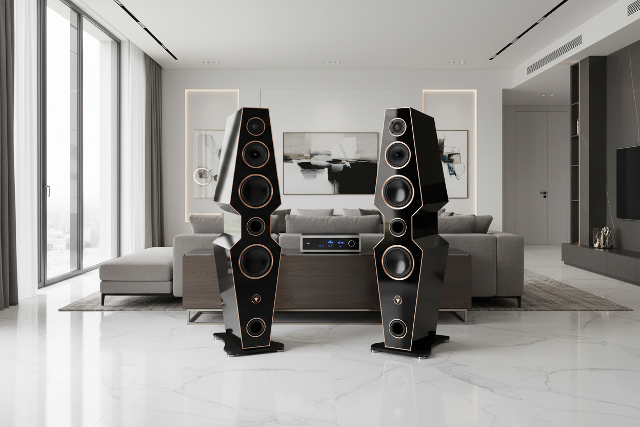High-Quality Hi-Fi Design Floorstanding Speakers 150 Watt RMS 8 Ohm/Box