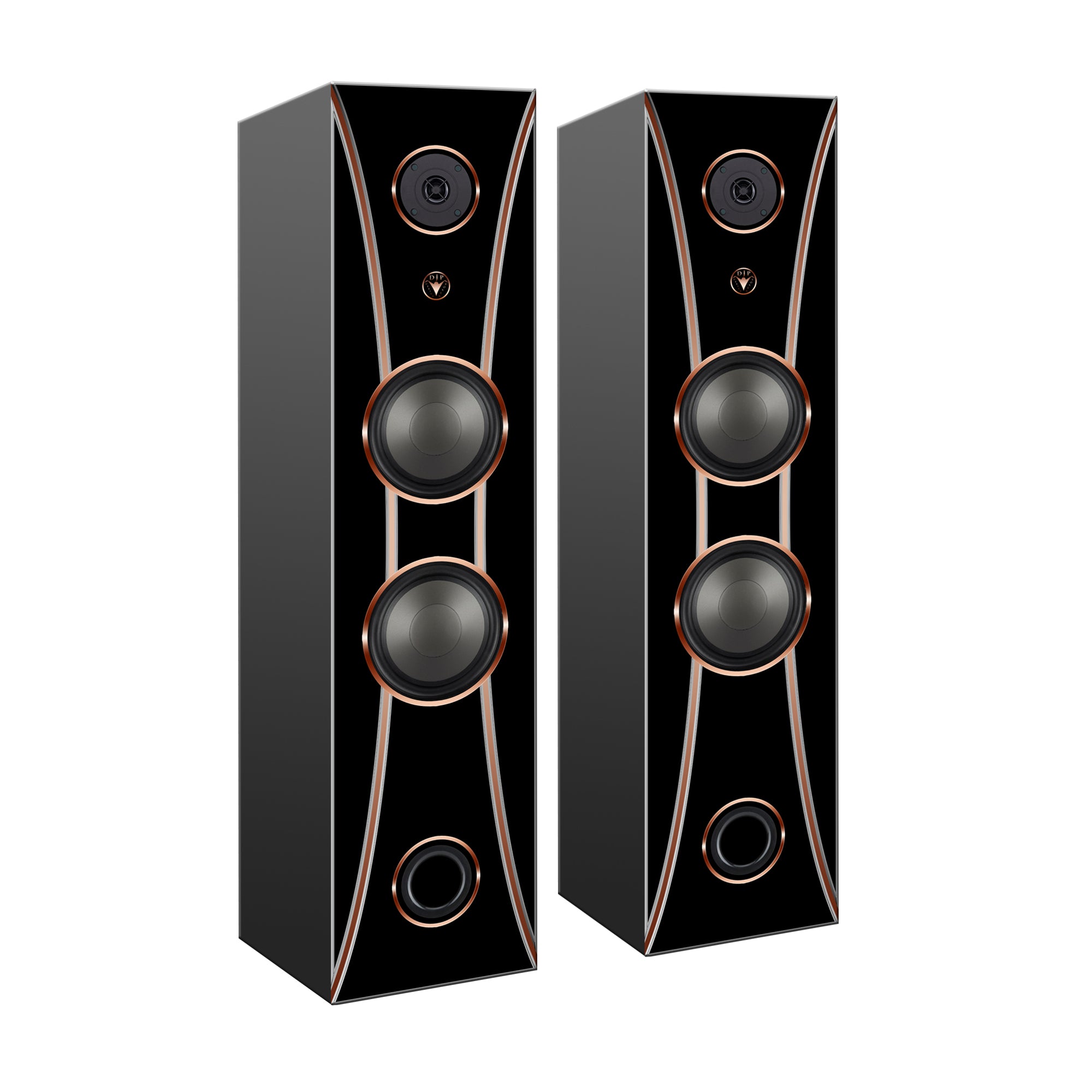 Hi-Fi 2-Wege Standlautsprecher schlankes Design 100 Watt RMS 8 Ohm/Box