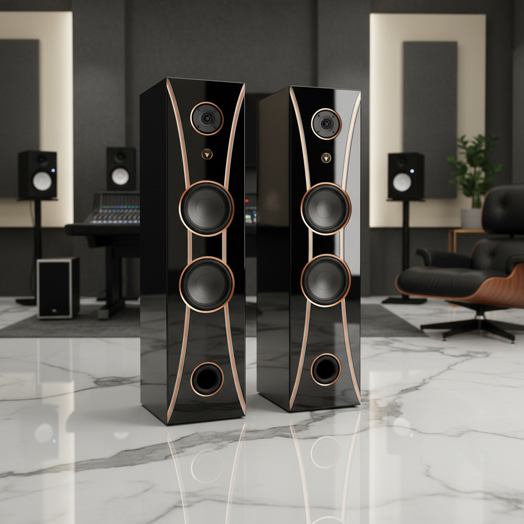 Hi-Fi 2-Wege Standlautsprecher schlankes Design 100 Watt RMS 8 Ohm/Box