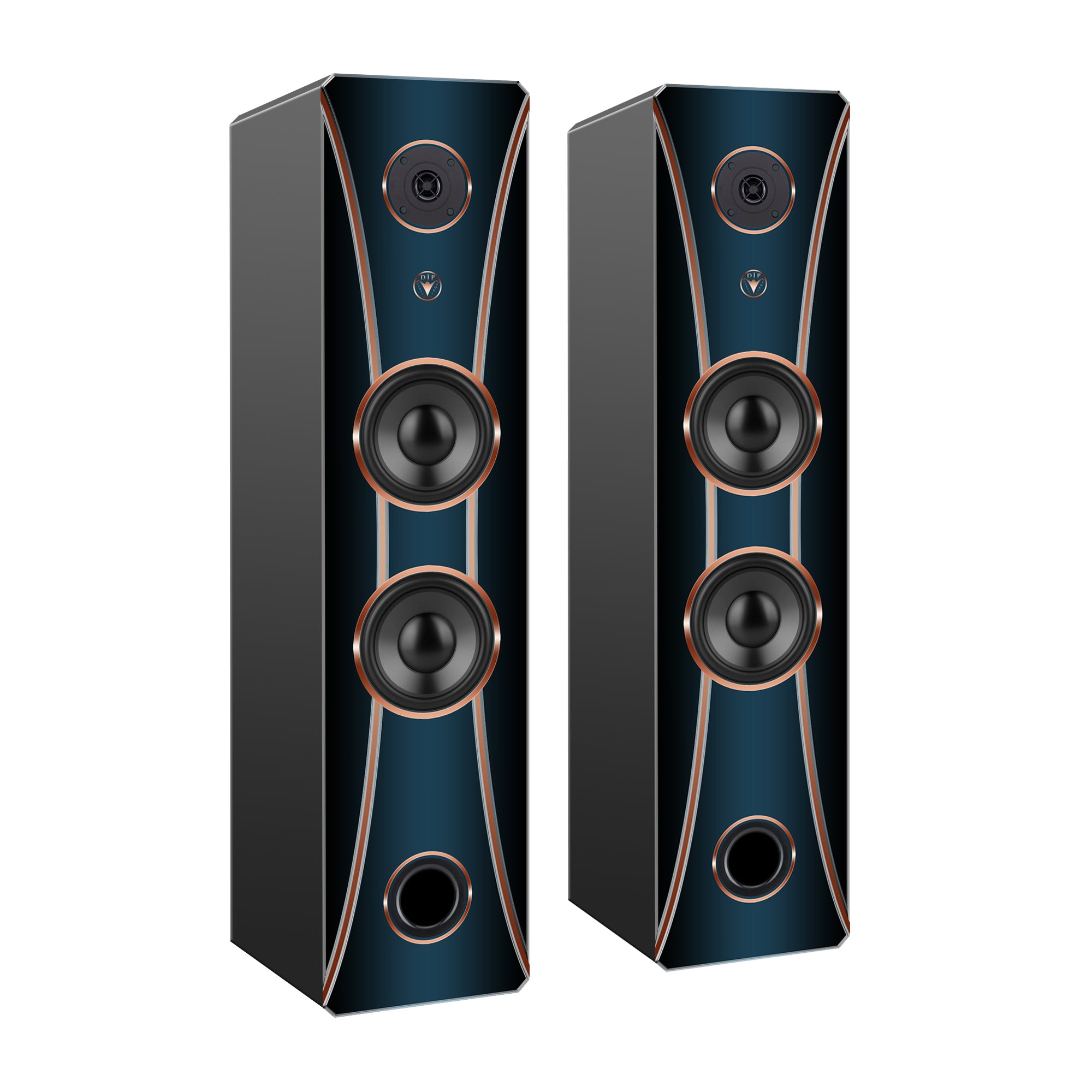 Hi-Fi 2-Wege Standlautsprecher schlankes Design 100 Watt RMS 8 Ohm/Box