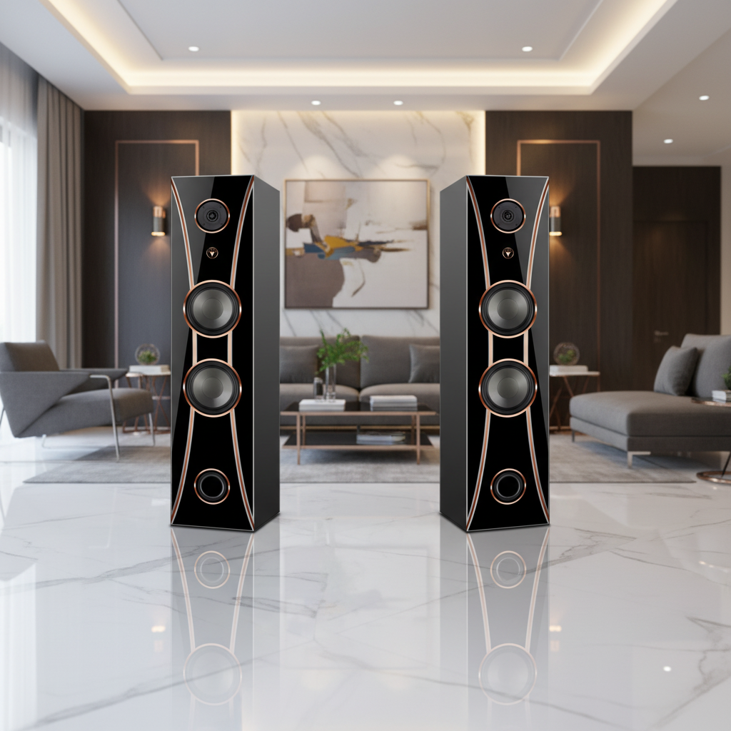 Hi-Fi 2-Wege Standlautsprecher schlankes Design 100 Watt RMS 8 Ohm/Box