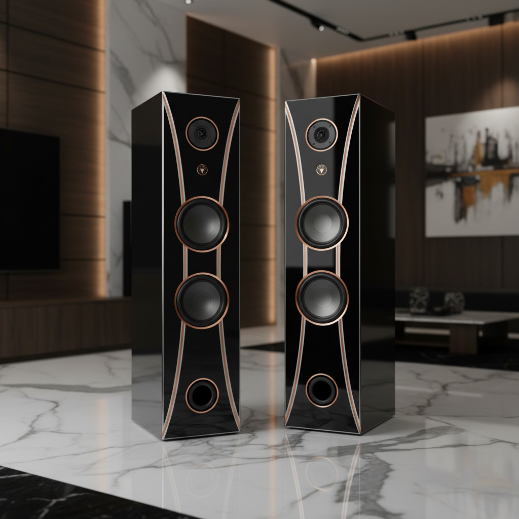 Hi-Fi 2-Wege Standlautsprecher schlankes Design 100 Watt RMS 8 Ohm/Box