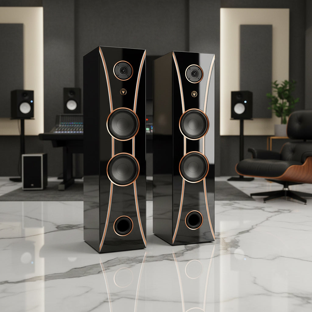 Hi-Fi 2-Wege Standlautsprecher schlankes Design 100 Watt RMS 8 Ohm/Box
