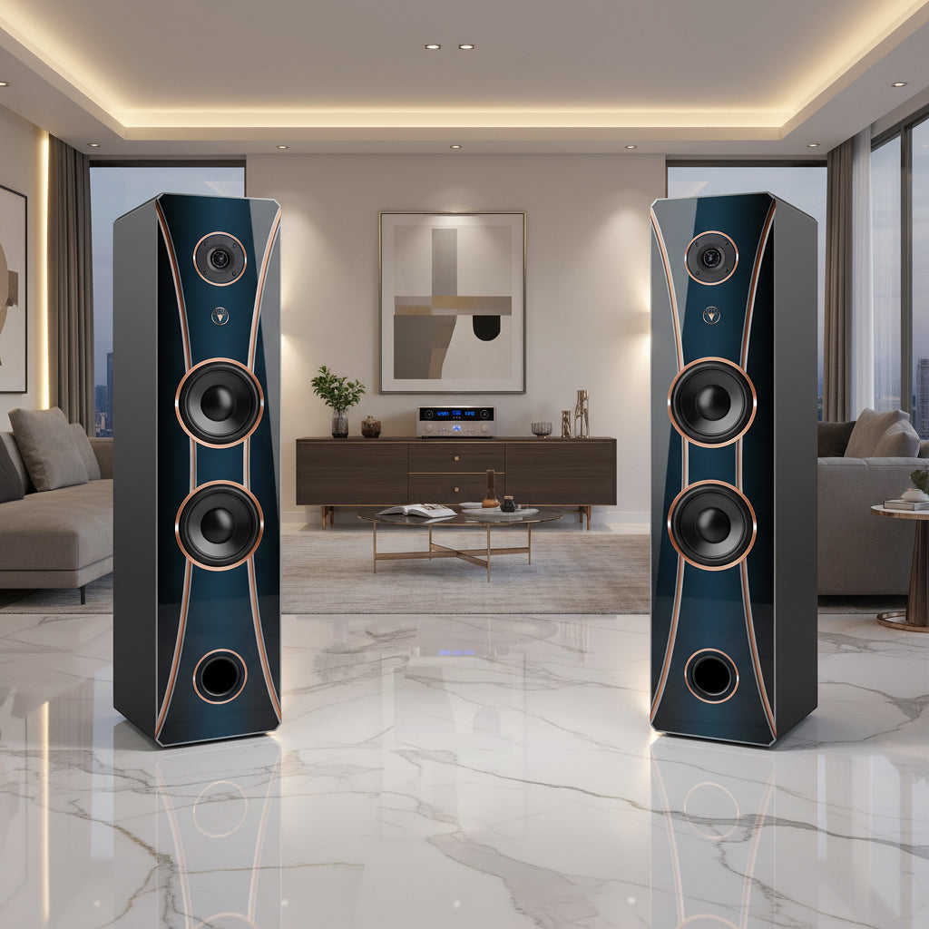 Hi-Fi 2-Wege Standlautsprecher schlankes Design 100 Watt RMS 8 Ohm/Box