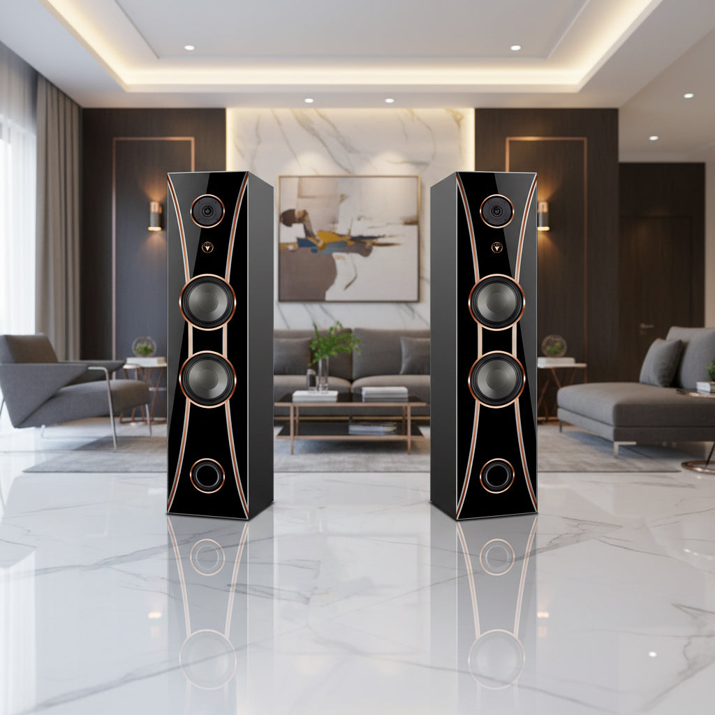 Hi-Fi 2-Wege Standlautsprecher schlankes Design 100 Watt RMS 8 Ohm/Box