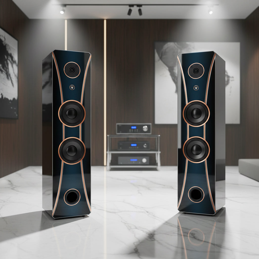 Hi-Fi 2-Wege Standlautsprecher schlankes Design 100 Watt RMS 8 Ohm/Box