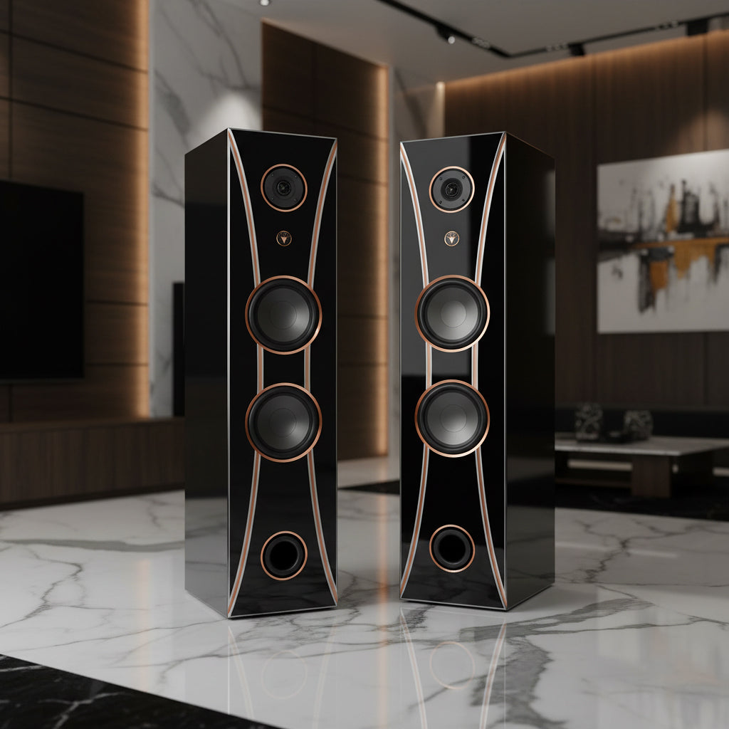 Hi-Fi 2-Wege Standlautsprecher schlankes Design 100 Watt RMS 8 Ohm/Box
