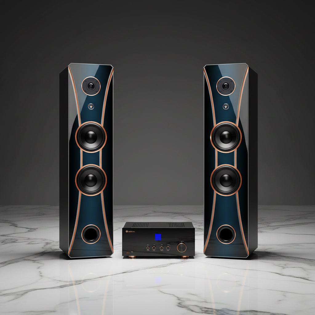 Hi-Fi 2-Wege Standlautsprecher schlankes Design 100 Watt RMS 8 Ohm/Box