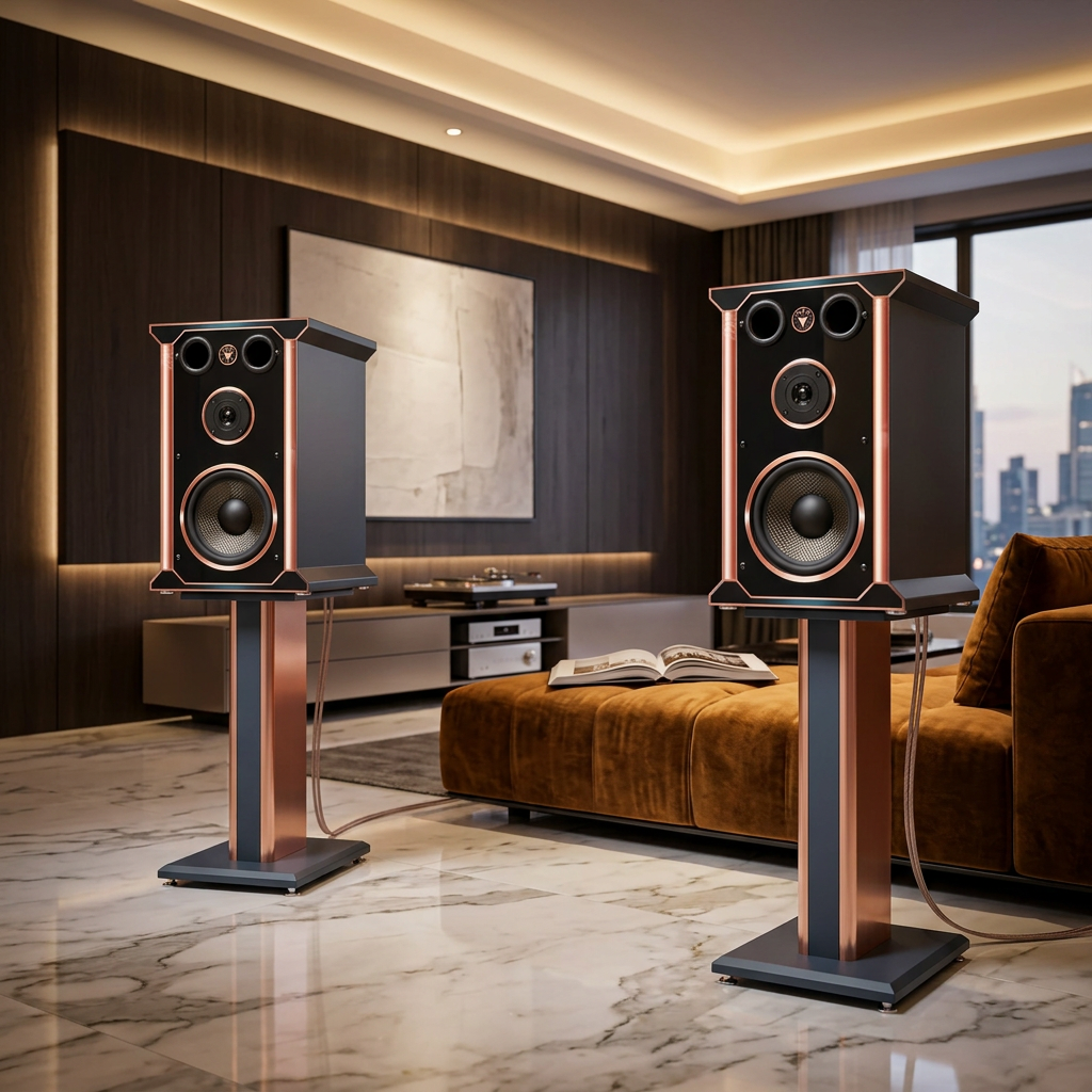 Altavoces de estantería Hi-Fi de 2 vías de alta calidad, 100 vatios RMS, 200 vatios máximo a 8 ohmios por caja.