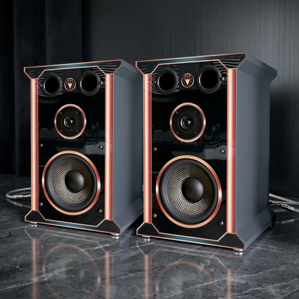 Altavoces de estantería Hi-Fi de 2 vías de alta calidad, 100 vatios RMS, 200 vatios máximo a 8 ohmios por caja.