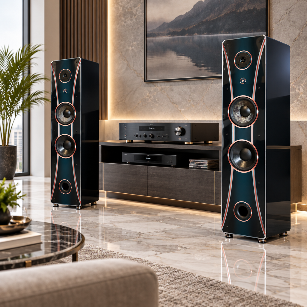 DJP Elegant Edition HiFi 3-Wege Standlautsprecher mit schlankem Design