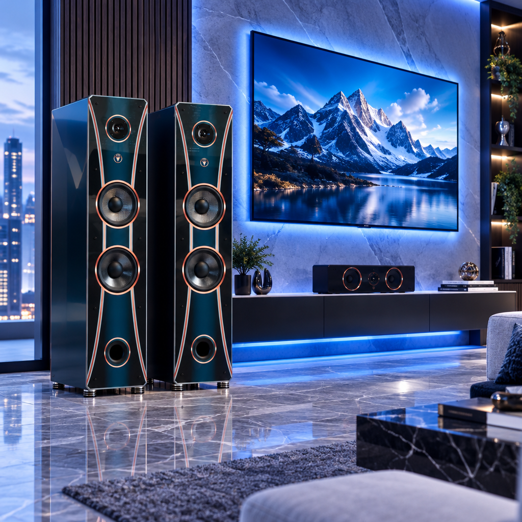 DJP Elegant Edition HiFi 3-Wege Standlautsprecher mit schlankem Design