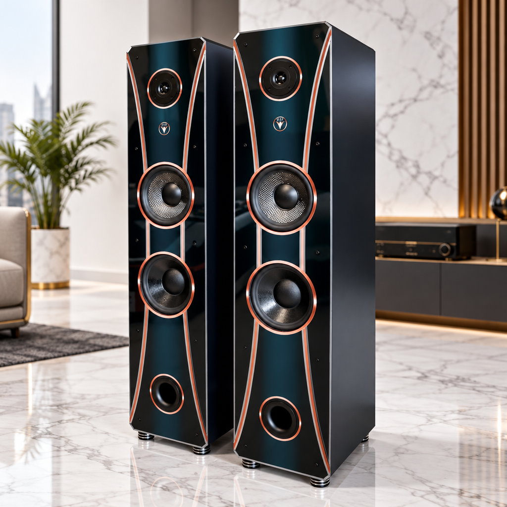DJP Elegant Edition HiFi 3-Wege Standlautsprecher mit schlankem Design