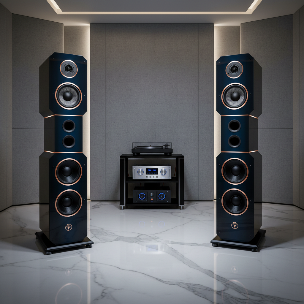High End Hi-Fi Standlautsprecher Obsession Blue Edition DJP Design Boxen Referenz Serie