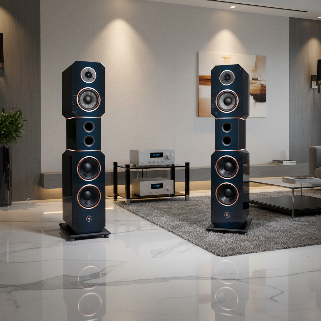 High End Hi-Fi Standlautsprecher Obsession Blue Edition DJP Design Boxen Referenz Serie