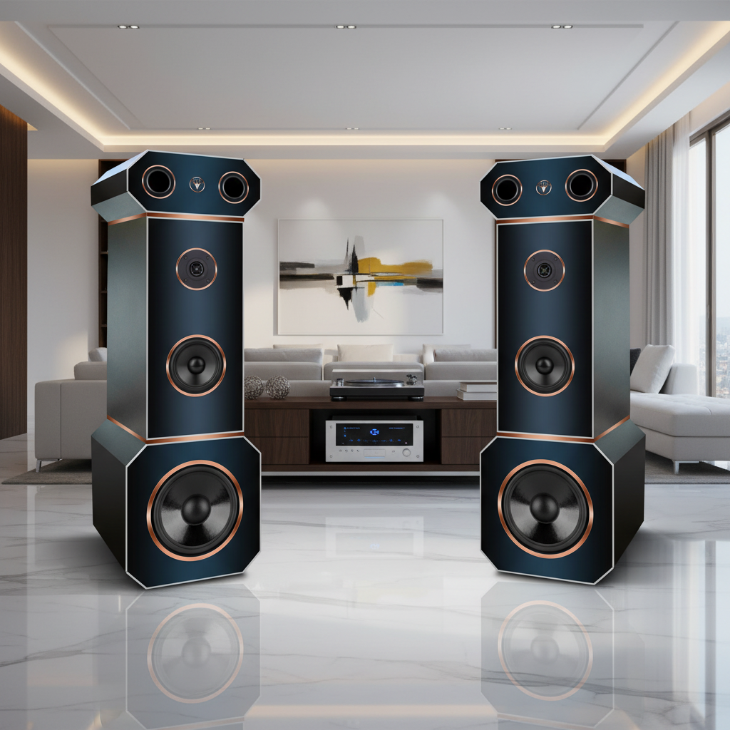 High End Hi-Fi Standlautsprecher 200 Watt RMS 8 Ohm DJP Design Boxen PRO Hammer Edition