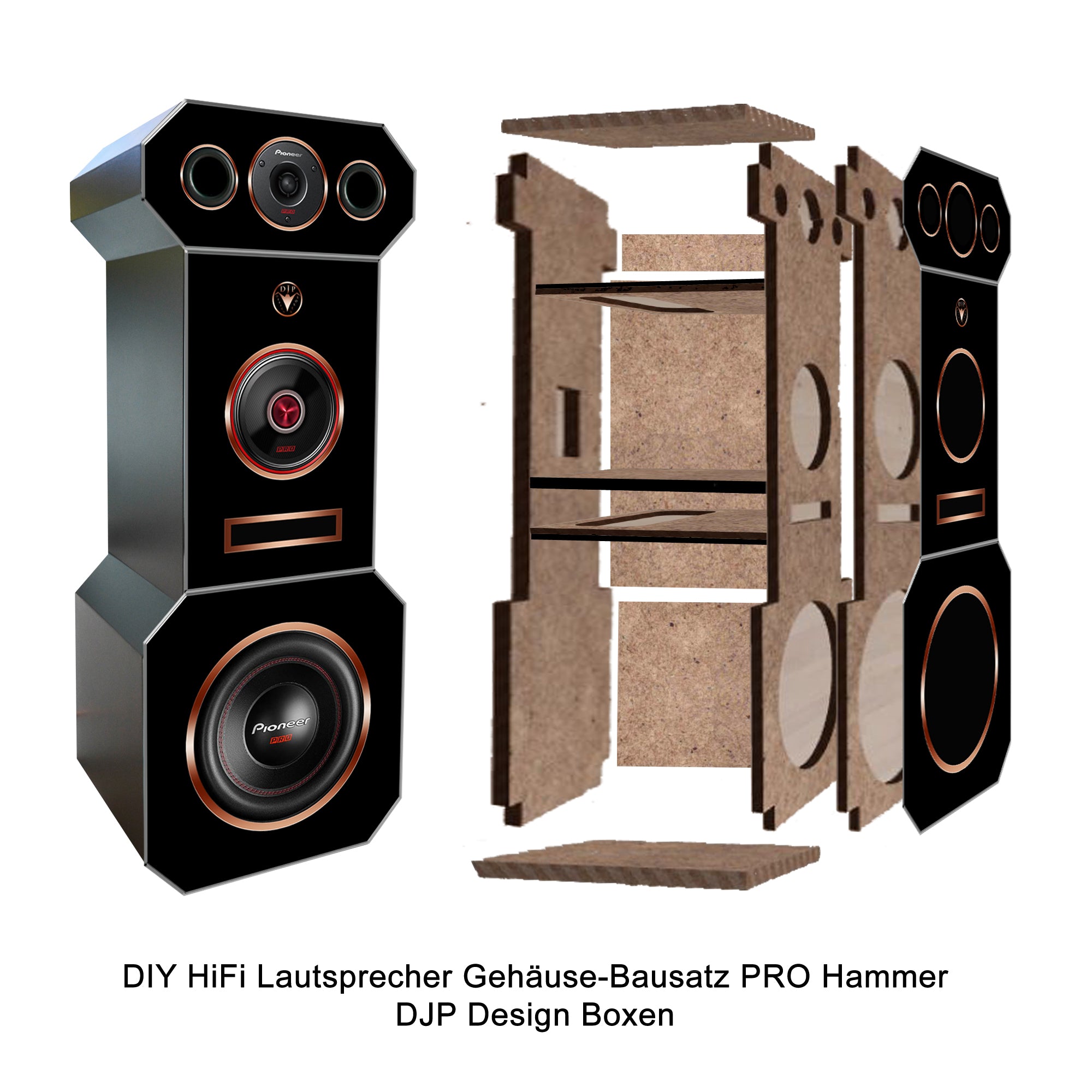 DIY Audio High End Lautsprecher Gehäuse Bausatz für 1 Paar Design HiFi Lautsprecher