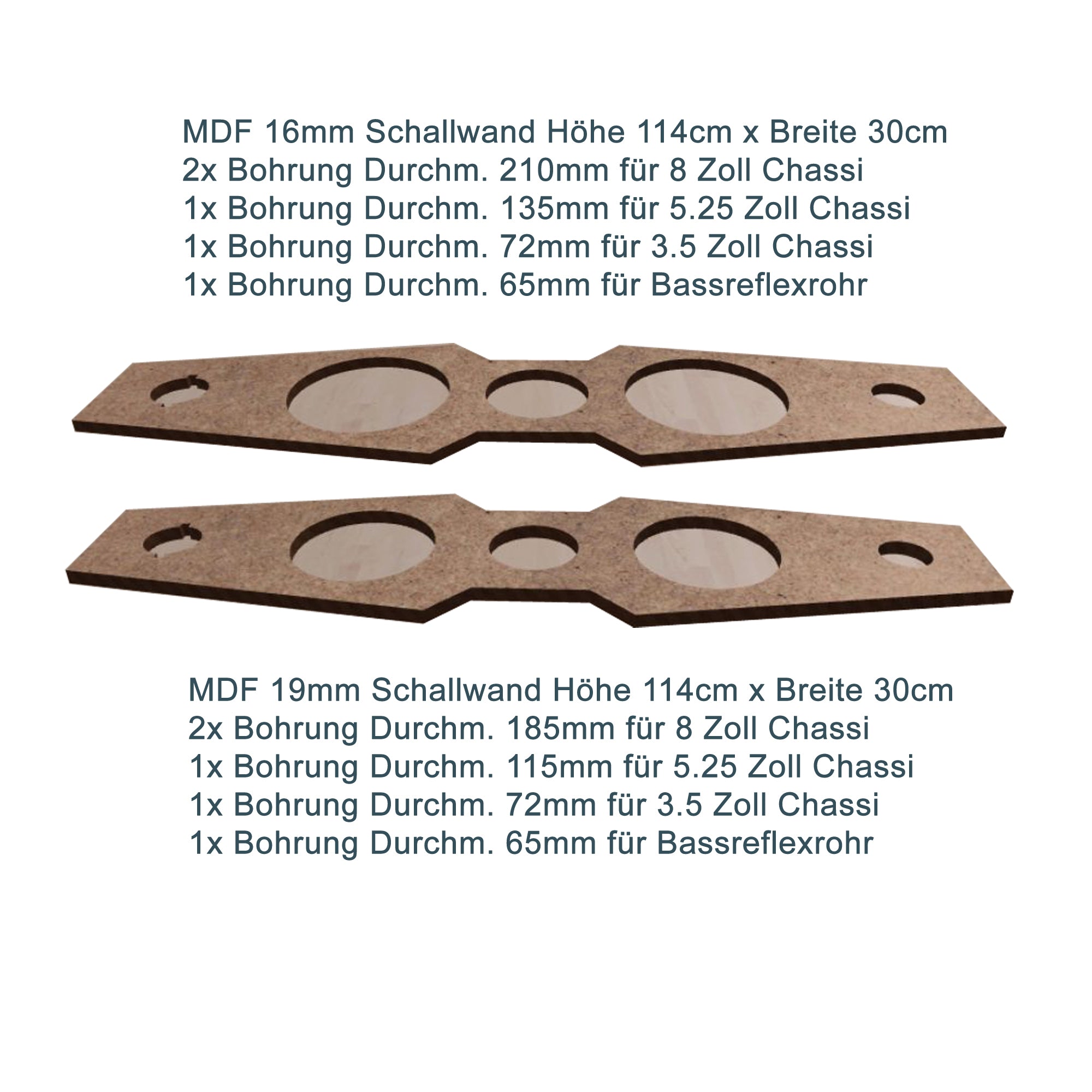 DIY Lautsprecher Schallwand Rubin MDF  Höhe 114cm Breite 30cm Stärke 35mm 2-3 Wochen Lieferzeit!