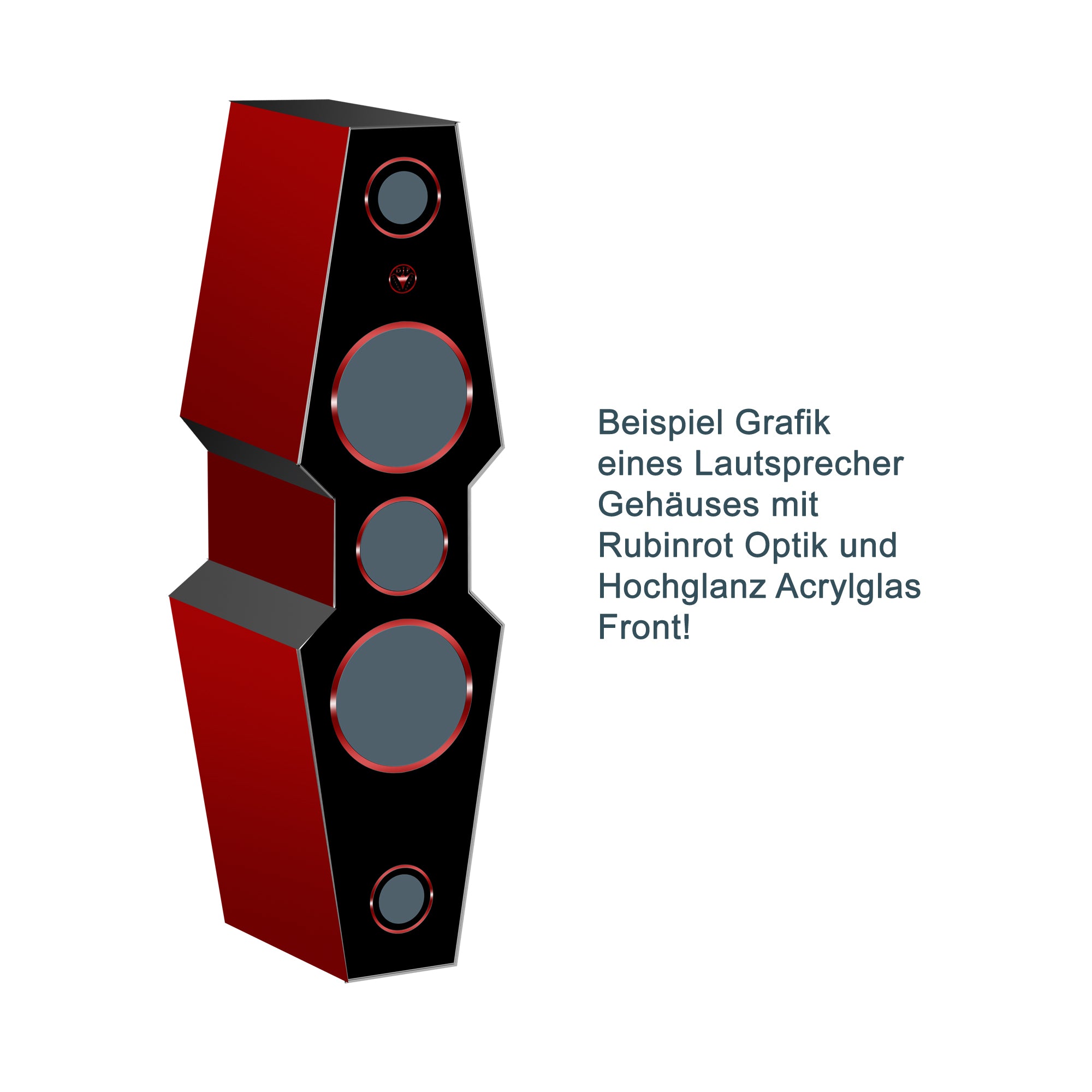 DIY Hochglanz Acrylglas Lautsprecherfront für Rubin Lautsprecher Schallwand Lieferzeit 2-3 Wochen