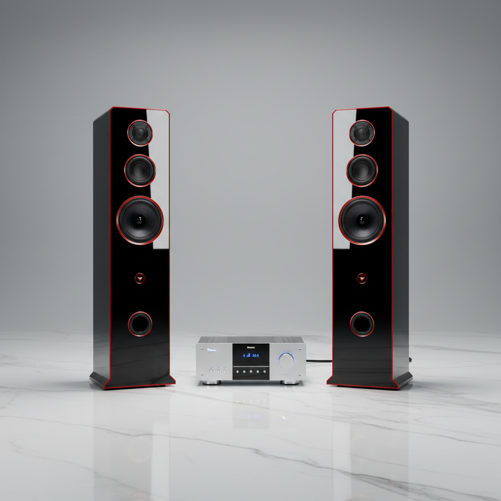 Hi-Fi 3-Wege Standlautsprecher schlankes Design 100 Watt RMS 8 Ohm/Box