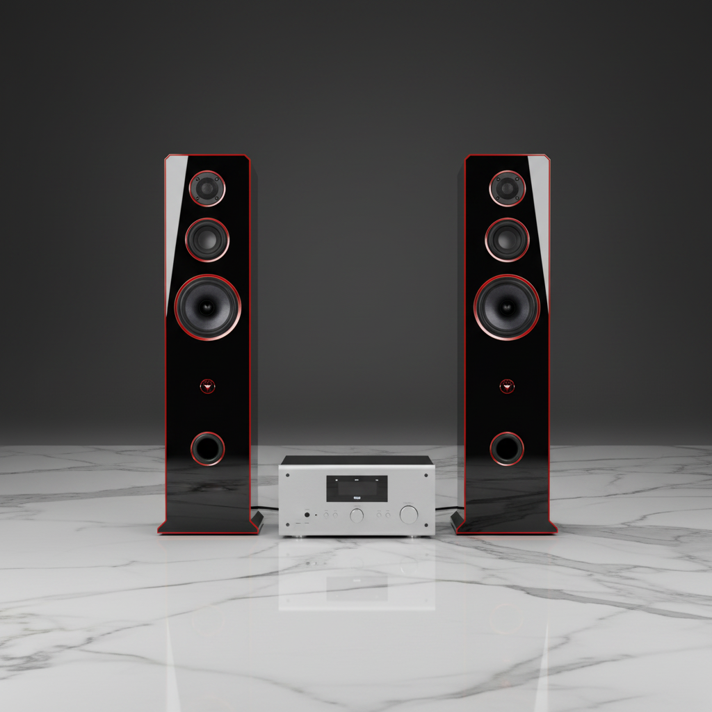 Hi-Fi 3-Wege Standlautsprecher schlankes Design 100 Watt RMS 8 Ohm/Box