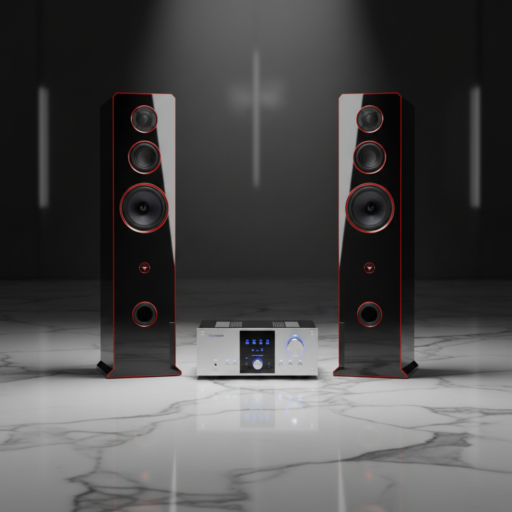 Hi-Fi 3-Wege Standlautsprecher schlankes Design 100 Watt RMS 8 Ohm/Box