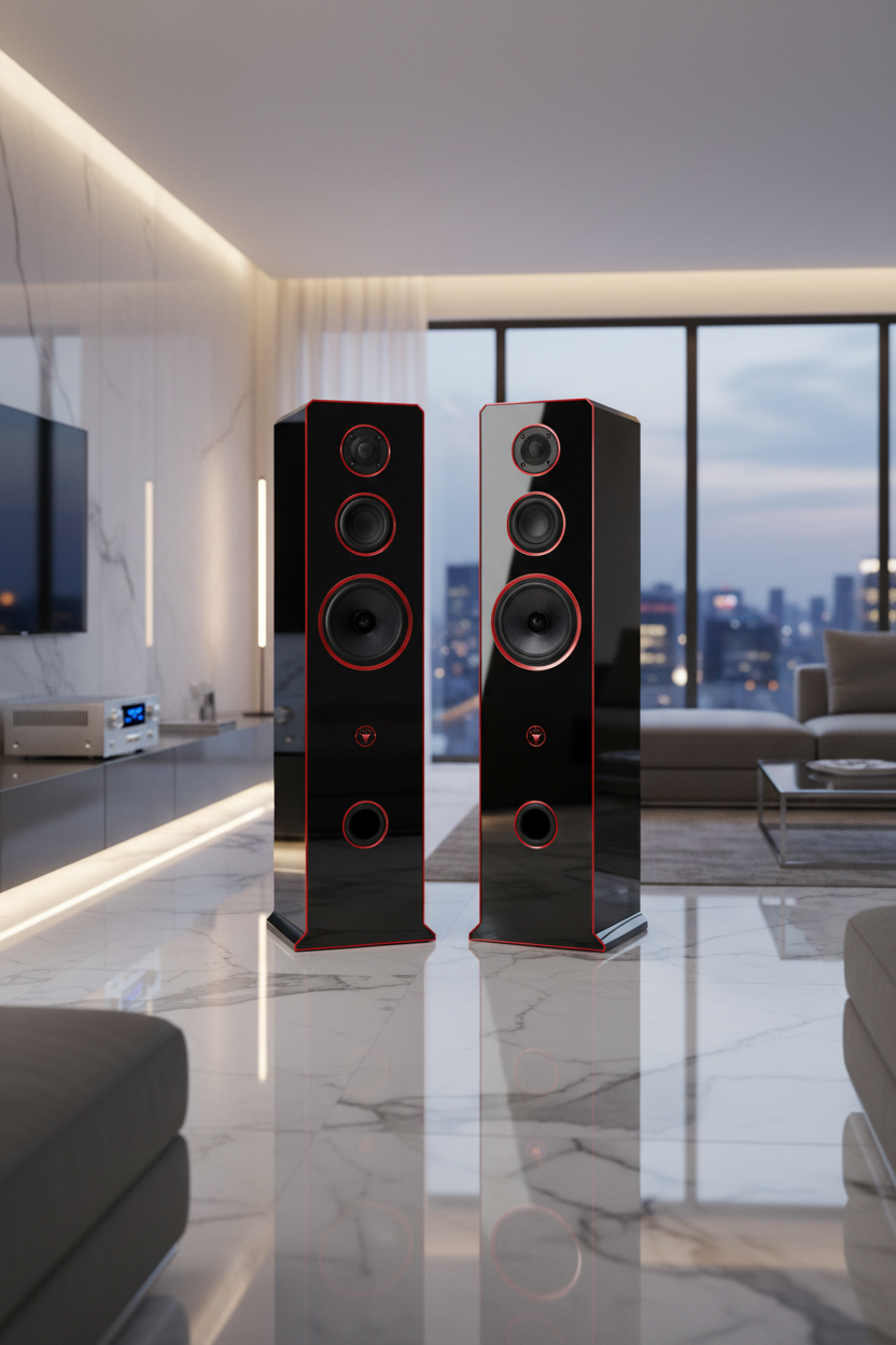 Hi-Fi 3-Wege Standlautsprecher schlankes Design 100 Watt RMS 8 Ohm/Box