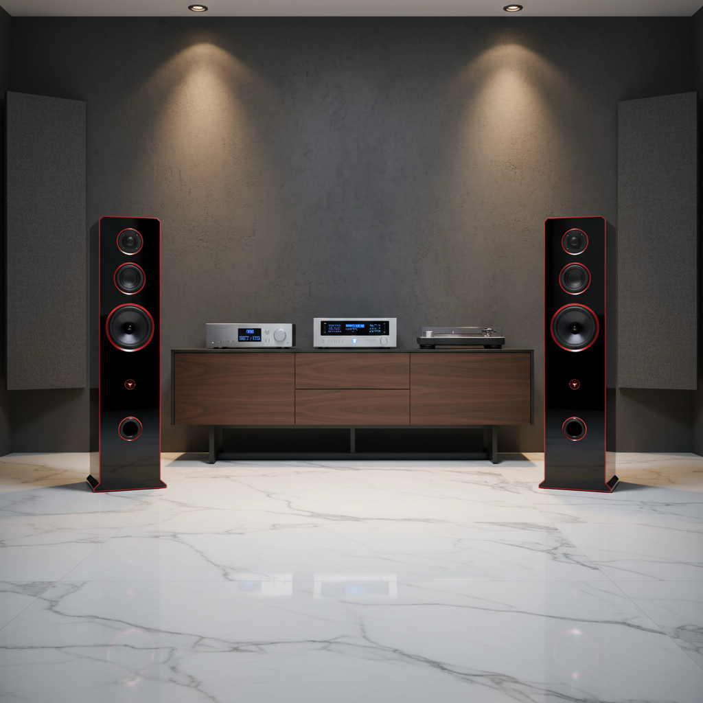 Hi-Fi 3-Wege Standlautsprecher schlankes Design 100 Watt RMS 8 Ohm/Box