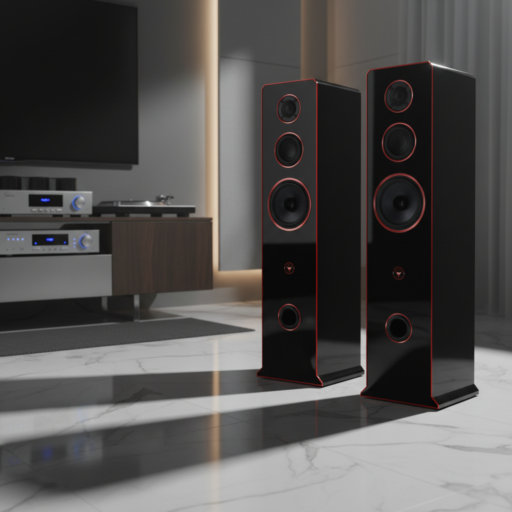 Hi-Fi 3-Wege Standlautsprecher schlankes Design 100 Watt RMS 8 Ohm/Box