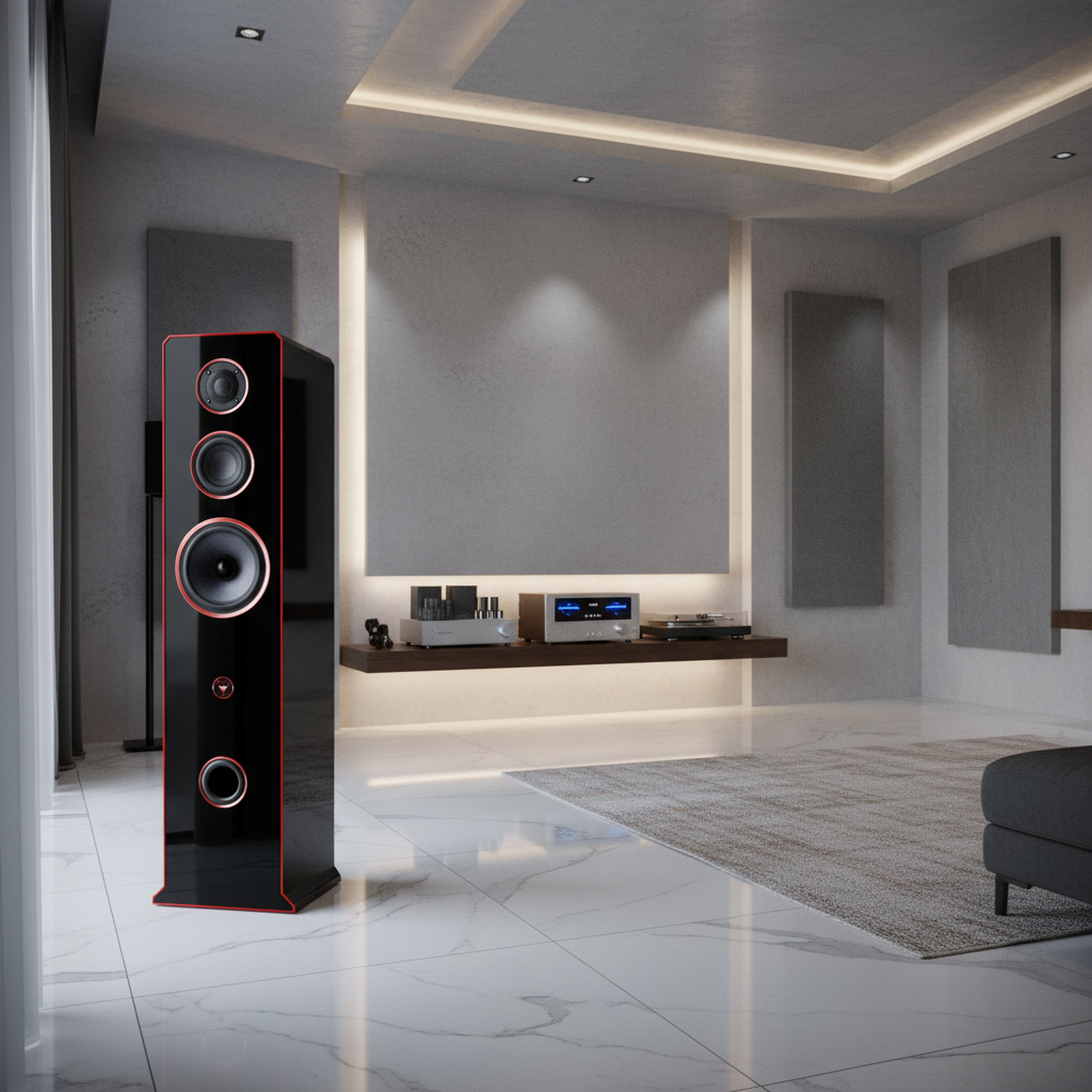 Hi-Fi 3-Wege Standlautsprecher schlankes Design 100 Watt RMS 8 Ohm/Box