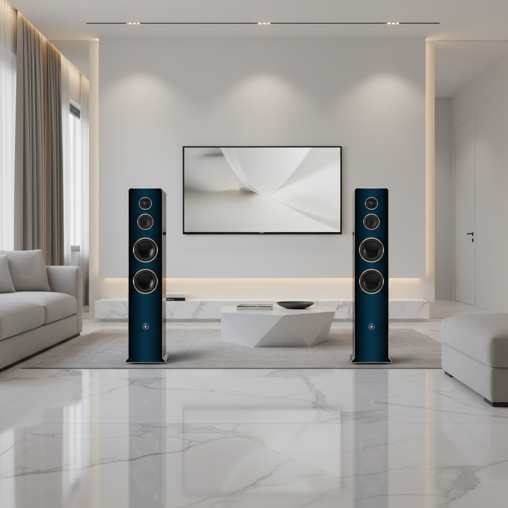 Hochwertige Hi-Fi Standlausprecher schlankes Design 120 Watt RMS 8 Ohm/Box